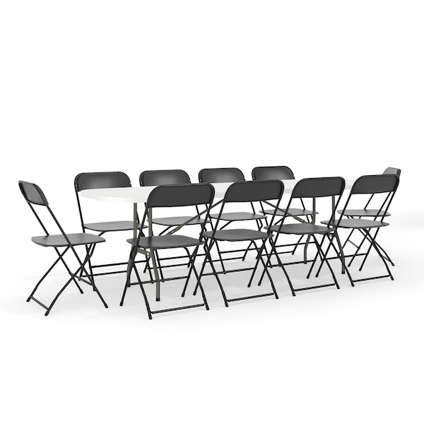Flash Furniture Plastic Event Fold Table Set RB-3096F-10-LEL3-BK-GG - main